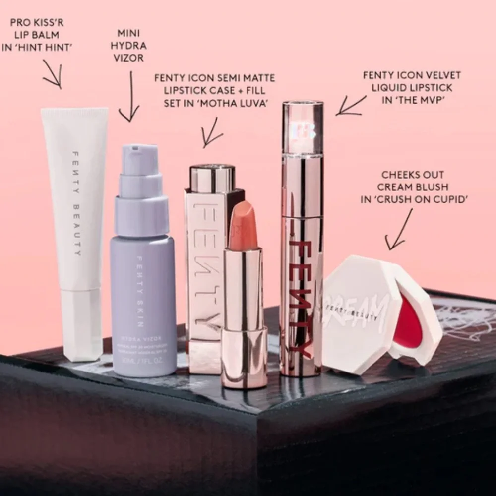 Fenty Beauty 6 Piece EXCLUSIVE DROP BOX: ROSY EDITION Set Bundle